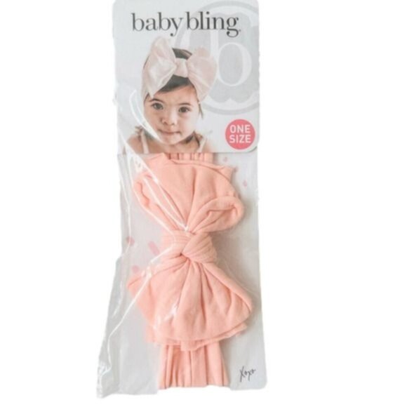 Baby Bling Bows FAB-BOW-LOUS® Headband Tropical Peach - Handmade, One Size - Picture 1 of 2
